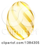 Poster, Art Print Of 3d Golden Easter Egg With Stripes