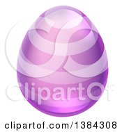 Poster, Art Print Of 3d Purple Easter Egg With Stripes