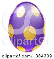 Poster, Art Print Of 3d Purple Easter Egg With Golden Dots