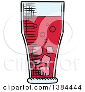 Clipart Of A Sketched Glass Of Soda Royalty Free Vector Illustration