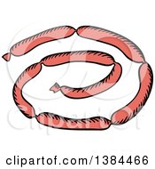 Clipart Of Sketched Sausage Links Royalty Free Vector Illustration