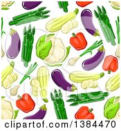 Seamless Background Pattern Of Vegetables