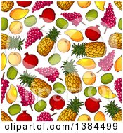 Seamless Background Pattern Of Fruit