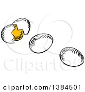 Clipart Of Sketched Eggs Royalty Free Vector Illustration