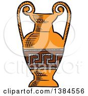 Clipart Of A Sketched Vase Royalty Free Vector Illustration by Vector Tradition SM