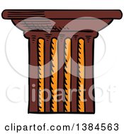 Clipart Of A Sketche Pillar Royalty Free Vector Illustration