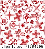 Poster, Art Print Of Seamless Background Pattern Of Red Crosses