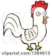 Clipart Of A Cartoon Rooster Chicken Royalty Free Vector Illustration