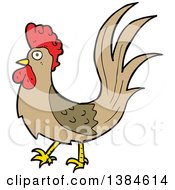 Clipart Of A Cartoon Rooster Chicken Royalty Free Vector Illustration by lineartestpilot