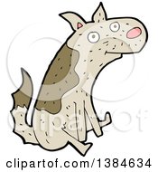 Clipart Of A Cartoon Dog Scooting His Butt On The Floor Royalty Free Vector Illustration by lineartestpilot