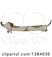 Clipart Of A Cartoon Dachshund Dog Royalty Free Vector Illustration by lineartestpilot