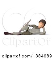 Clipart Of A 3d Low Poly Geometric Caucasian Male Army Soldier On A White Background Royalty Free Illustration