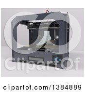 Poster, Art Print Of 3d Printer Creating A Foot On A White Background