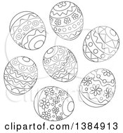 Poster, Art Print Of Black And White Cluster Of Decorated Easter Eggs
