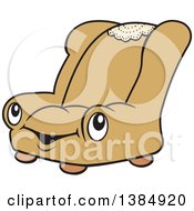 Cartoon Happy Brown Or Gold Chair Character
