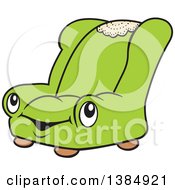 Cartoon Happy Green Chair Character