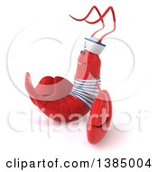 Clipart Of A 3d Sailor Lobster On A White Background Royalty Free Illustration