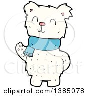 Poster, Art Print Of Cartoon Polar Bear Wearing A Scarf