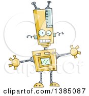 Poster, Art Print Of Cartoon Welcoming Robot With Open Arms