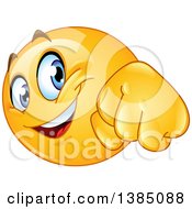 Poster, Art Print Of Yellow Emoji Smiley Face Emoticon Doing A Fist Bump