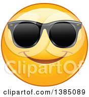 Poster, Art Print Of Yellow Emoji Smiley Face Emoticon Wearing Sunglasses