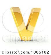 Poster, Art Print Of 3d Golden Capital Letter V On A Shaded White Background With Clipping Path