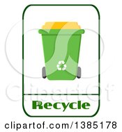 Poster, Art Print Of Cartoon Green Recycle Bin Sign
