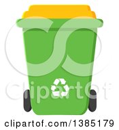 Cartoon Green Recycle Bin With White Arrows