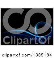 Clipart Of A Blue Wave With Flares On Black Royalty Free Vector Illustration