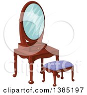 Poster, Art Print Of Vanity Table Stool And Mirror
