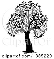 Poster, Art Print Of Black Silhouetted Tree With Leaves