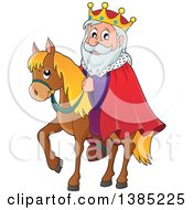 Happy Caucasian Horseback King