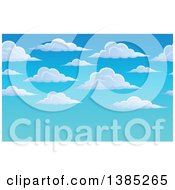 Poster, Art Print Of Puffy White Cloud And Blue Sky Background With Text Space