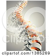 Clipart Of A 3d Bursting Spine Royalty Free Illustration