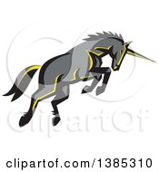 Poster, Art Print Of Retro Charging Unicorn
