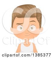 Clipart Of A White Boy With A Brunette Hairstyle Royalty Free Vector Illustration