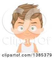Clipart Of A White Boy With A Brunette Hairstyle Royalty Free Vector Illustration by Melisende Vector