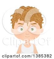 Clipart Of A White Boy With A Blond Hairstyle Royalty Free Vector Illustration by Melisende Vector