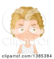 Clipart Of A White Boy With A Blond Hairstyle Royalty Free Vector Illustration by Melisende Vector