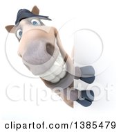 Clipart Of A 3d Beige Horse On A White Background Royalty Free Illustration
