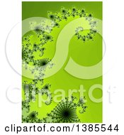 Poster, Art Print Of Glowing Green Fractal Spiral And Curl Background