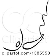 Clipart Of A Black And White Stick Man Rebounding While Bungee Jumping Royalty Free Vector Illustration
