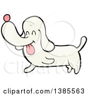 Clipart Of A Cartoon Dachshund Dog Royalty Free Vector Illustration