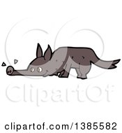 Poster, Art Print Of Cartoon Wolf Sniffing