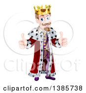 Poster, Art Print Of Happy Caucasian King Giving Two Thumbs Up