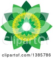 Clipart Of A Circle Or Flower Of Green Leaves Royalty Free Vector Illustration