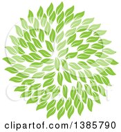 Clipart Of A Circle Of Green Leaves Royalty Free Vector Illustration