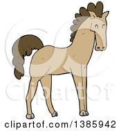 Poster, Art Print Of Cartoon Brown Horse