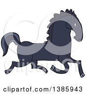 Poster, Art Print Of Cartoon Black Horse