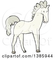 Poster, Art Print Of Cartoon White Horse